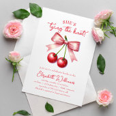 結び目コケットさくらんぼブライダルシャワー 招待状