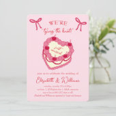 結び目コケットさくらんぼ結婚 招待状 (スタンド正面)