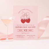 結び目コケットストロベリーブライダルシャワー 招待状