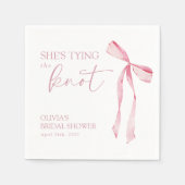 結び目コケット弓ブライダルシャワー スタンダードカクテルナプキン (正面)