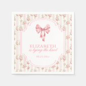 結び目コケット弓ブライダルシャワー スタンダードカクテルナプキン (正面)