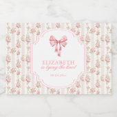 結び目コケット弓ブライダルシャワー スパークリングワインラベル (シングルラベル)