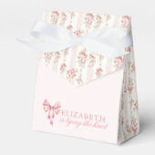 結び目コケット弓ブライダルシャワー フェイバーボックス (正面サイド)