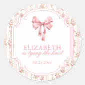 結び目コケット弓ブライダルシャワー ラウンドシール (正面)