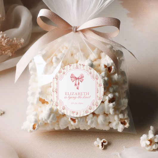 結び目コケット弓ブライダルシャワー ラウンドシール