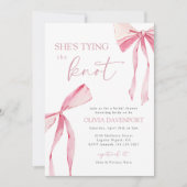結び目コケット弓ブライダルシャワー 招待状 (正面)