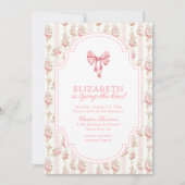 結び目コケット弓ブライダルシャワー 招待状 (正面)