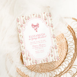 結び目コケット弓ブライダルシャワー 招待状