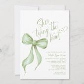 結び目サージグリーンボウブライダルシャワー 招待状 (正面)