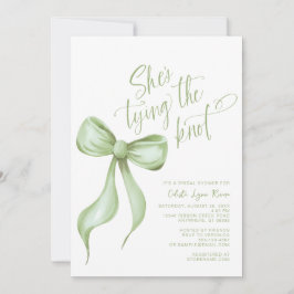 結び目サージグリーンボウブライダルシャワー 招待状