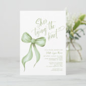 結び目サージグリーンボウブライダルシャワー 招待状 (スタンド正面)