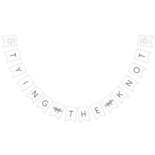 結び目スクリプトモダンブライダルシャワー バンティングフラッグ (全)