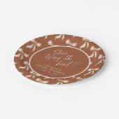 結び目テラコッタボウブライダルシャワー ペーパープレート (アングル)