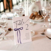 結び目テーブル番号名札を結ぶパープルボウ 招待状