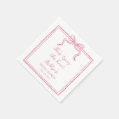 結び目ナプキンを結ぶピンクの手描きシーズ スタンダードカクテルナプキン (角)