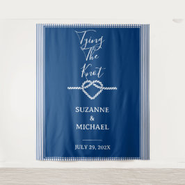 結び目ネイビー航海のブルー写真背景 タペストリー