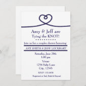 結び目ハートウェディングシャワー招待状 招待状 (正面/裏面)