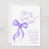 結び目パープルボウブライダルシャワー 招待状 (正面)