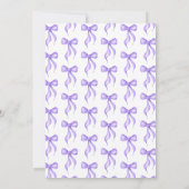 結び目パープルボウブライダルシャワー 招待状 (裏面)