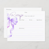 結び目パープルボウブライダルレシピカード (正面/裏面)