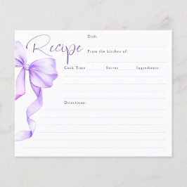 結び目パープルボウブライダルレシピカード
