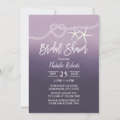 結び目ビーチヒトパープルブライダルシャワー 招待状 (正面)