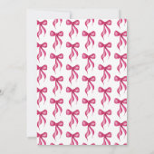 結び目ピンクのネイビーブライダルシャワー 招待状 (裏面)