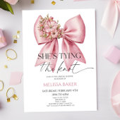 結び目ピンクのフローラ弓ブライダルシャワー 招待状