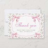 結び目ピンクの弓サンキューカード サンキューカード (正面)