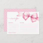結び目ピンクの弓シャワーレシピ エンクロージャーカード (正面/裏面)