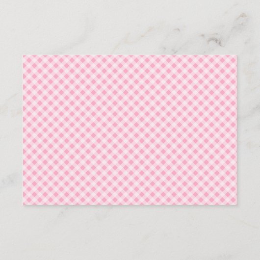 結び目ピンクの弓シャワーレジストリ エンクロージャーカード (裏面)