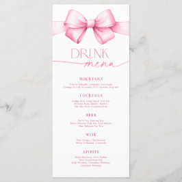 結び目ピンクの弓ブライダルシャワー飲み物 メニュー
