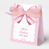 結び目ピンクの弓ブライダルシャワー フェイバーボックス (正面サイド)
