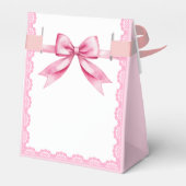 結び目ピンクの弓ブライダルシャワー フェイバーボックス (裏面サイド)