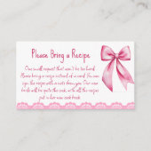 結び目ピンクの弓レシピ エンクロージャーカード (正面)