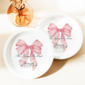 結び目ピンクの弓紙プレート ペーパープレート