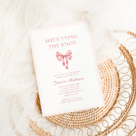 結び目ピンクコケットブライダルシャワー 招待状