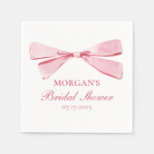 結び目ピンクブライダルシャワー スタンダードカクテルナプキン (正面)