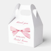 結び目ピンクブライダルシャワー フェイバーボックス (正面サイド)