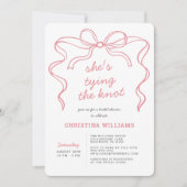 結び目ピンクブライダルシャワー 招待状 (正面)
