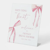 結び目ピンクボウブライダルシャワーへようこそ 台座サイン (正面)