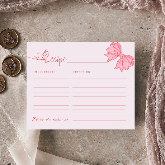 結び目ピンクボウブライダルシャワーレシピ