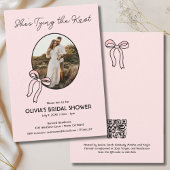 結び目ピンクボウブライダルシャワー招待状 招待状