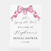 結び目ピンクボウブライダルシャワー アクリルサイン (正面)