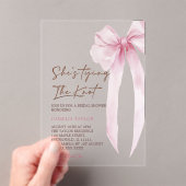 結び目ピンクボウブライダルシャワー アクリル招待状 (インサイチュ (ポータブル))