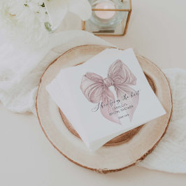 結び目ピンクボウブライダルシャワー スタンダードカクテルナプキン