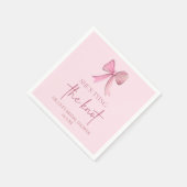 結び目ピンクボウブライダルシャワー スタンダードカクテルナプキン (角)