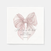 結び目ピンクボウブライダルシャワー スタンダードカクテルナプキン (正面)