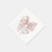 結び目ピンクボウブライダルシャワー スタンダードカクテルナプキン (角)