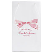 結び目ピンクボウブライダルシャワー スモールペーパーバッグ (裏面)